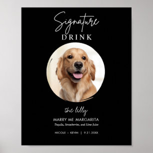 Póster Boda de perro imprimible Rótulo de barra de bebida