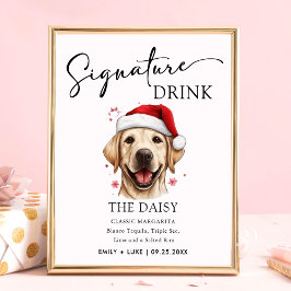 Póster Boda de perro Labrador Rótulo de bebida