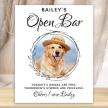 Boda de perro mascota Bar abierto Bebidas con firm