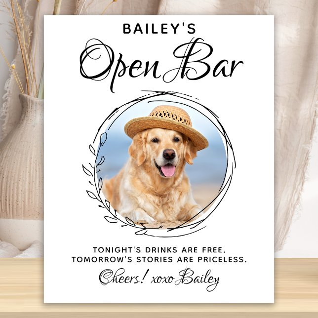 Póster Boda de perro mascota Bar abierto Bebidas con firm (Subido por el creador)