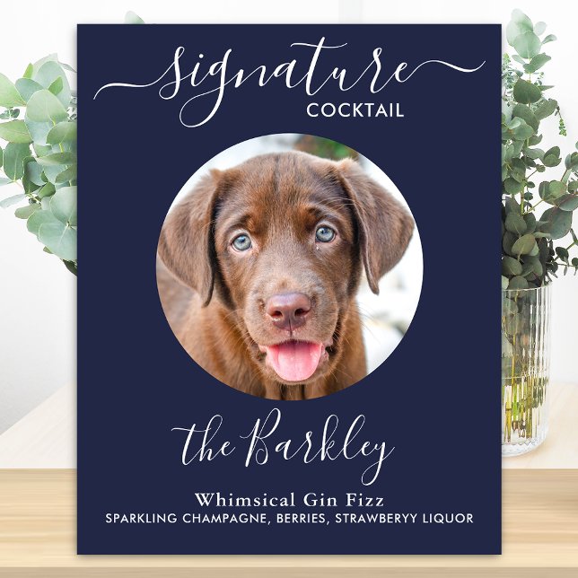 Póster Boda de perro mascota Firma de cóctel Marina Azul (Subido por el creador)