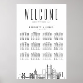 Póster Boda de Pittsburgh | 12 Tabla de asientos