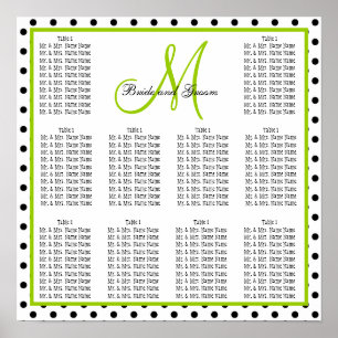 Póster Boda de plantilla Puntos de la tabla de asientos M