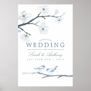 Póster Boda de primavera con flores de cerezo