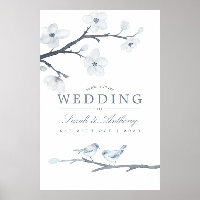 Póster Boda de primavera con flores de cerezo (Frente)