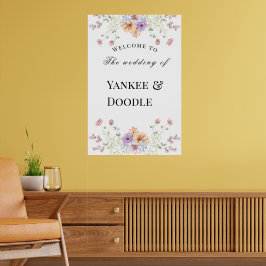 Póster Boda de primavera con flores silvestres modernas
