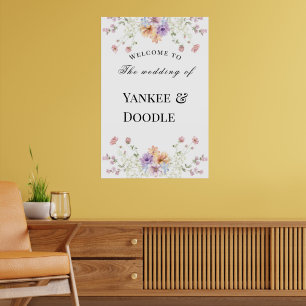 Póster Boda de primavera con flores silvestres modernas