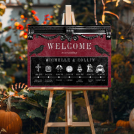 Póster Boda de Ravens Gótica Negra y Orden del Vino