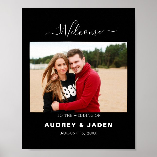 Póster Boda de recepción de boda moderna foto (Frente)