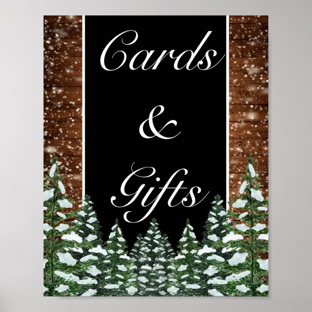 Póster Boda de Regalos de Madera y Tarjetas Forestales de (Frente)