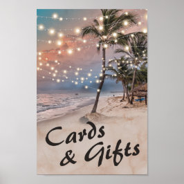 Póster Boda de regalos y tarjetas de la playa del atardec