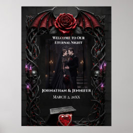 Póster Boda de Romance Oscuro de Vampire Gothic de Noche 
