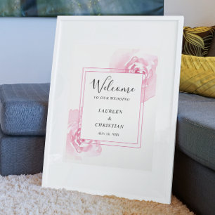 Póster Boda de Rosas de acuarela rosa de presupuesto