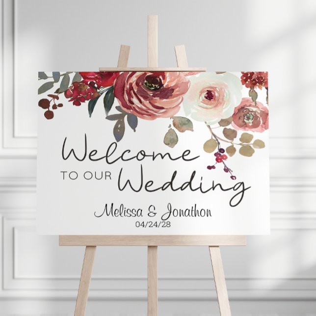 Póster Boda de Rosas Florales con Rubor Rojo (Subido por el creador)