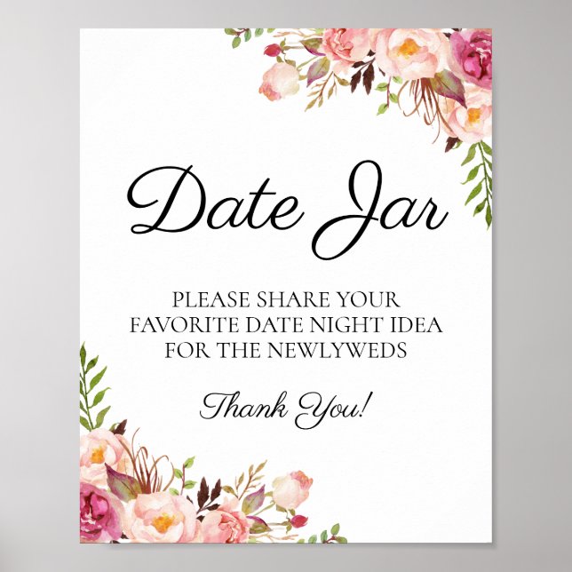 Póster Boda de Rótulo de feche floral rosa rusa (Frente)