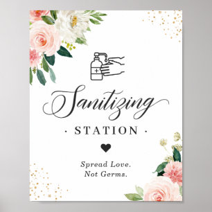 Póster Boda de Rótulo de la estación de sanitización Rubo