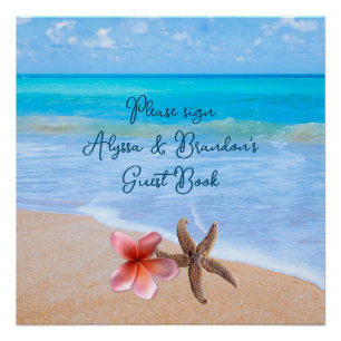 Póster Boda de Rótulo de Ocean Scene