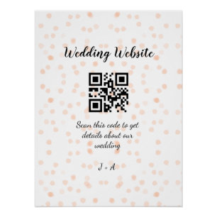 Póster Boda de sitio web escanear código QR para obtener 