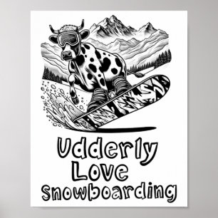 Póster Boda De Snowboard Rompiendo Las Pistas - Snowboard