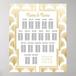 Póster Boda de tabla Gatsby Deco 1920 Asientos 18 mesas