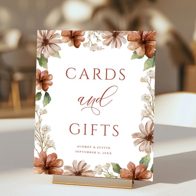 Póster Boda de tarjetas de frontera de flores y regalos d (Subido por el creador)