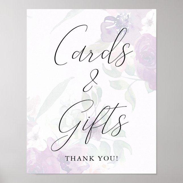 Póster Boda de tarjetas y regalos florales de moda (Frente)