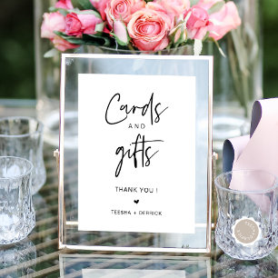Póster Boda de tarjetas y regalos Minimalistas modernos
