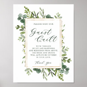 Póster Boda de vegetación botánica Rótulo de hule de hués