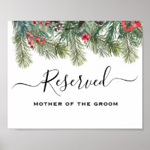 Boda de vegetación de invierno rústico Berry Pine