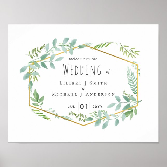 Póster Boda de vegetación de jardín (Frente)