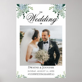 Póster Boda de verano con vegetación de eucalipto boho