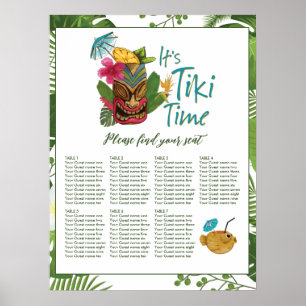 Póster Boda de verano en la playa Luau Tiki Time