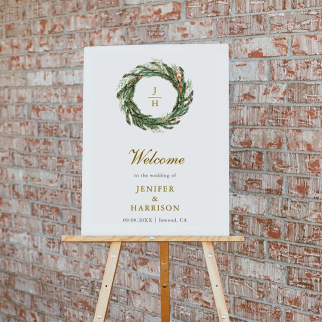 Póster Boda de Verde Clásico de Pino de Invierno (Subido por el creador)