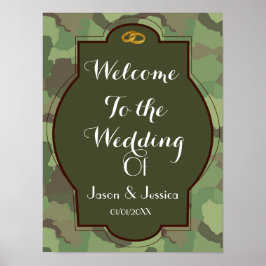 Póster Boda del ejército boda bienvenida poster impreso