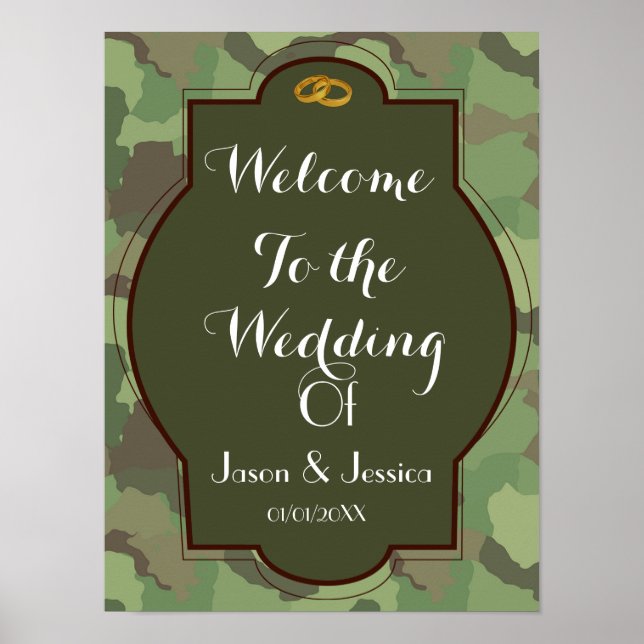 Póster Boda del ejército boda bienvenida poster impreso (Frente)