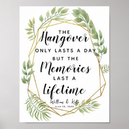 Póster Boda del fiesta de la resaca botánica del follaje