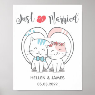 Póster Boda del gato recién casado