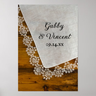 Póster Boda del granero de encaje campestre