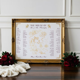 Póster Boda del Mapa del Mundo Antiguo de la Fantasía Med