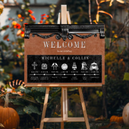 Póster Boda del orden gótico de eventos en negro y óxido