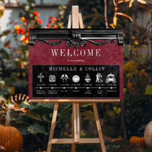 Póster Boda del orden gótico de eventos en negro y vino