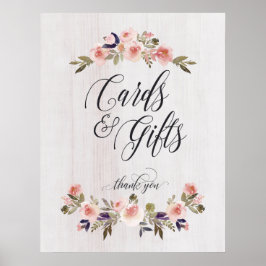 Póster Boda del poster de signos de tarjetas y regalos