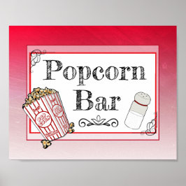 Póster Boda del Rótulo rojo del bar de palomitas