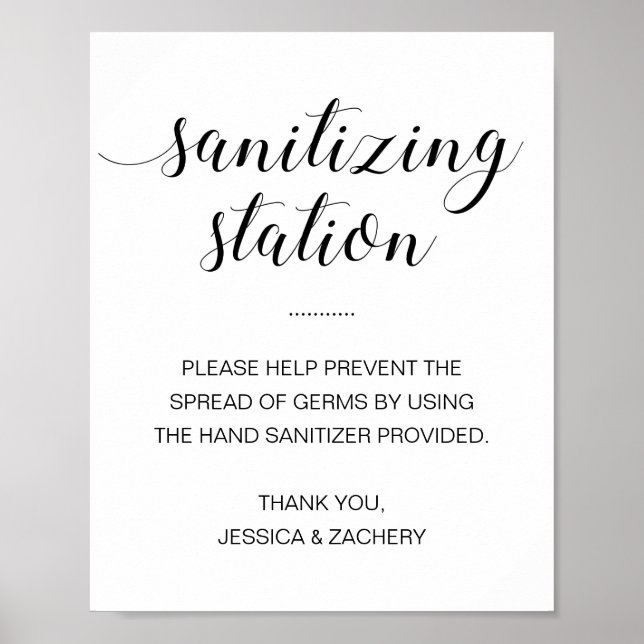 Póster Boda del Sanitizer Hand Sanitizer de la estación d (Frente)