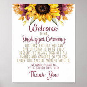 Póster Boda Desconectado del Girasol Caída