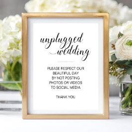 Póster Boda desconectado sin Rótulo de medios sociales