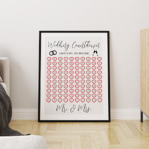 Póster Boda Días De Cuenta Regresiva Hasta Que Nos Convir