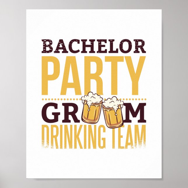 Póster Boda divertida del equipo de bebidas del grupo Bac (Frente)