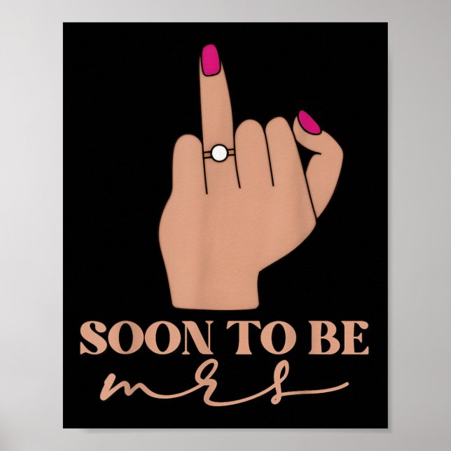 Póster Boda divertida pronto a ser Sra. Fiesta de soltera (Frente)