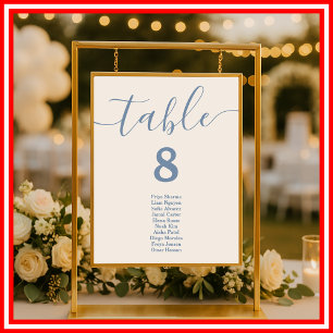 Póster Boda Dusty Blue Gráfico de Asientos